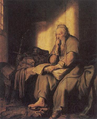 Rembrandt Peale St Paul in Prison Norge oil painting art